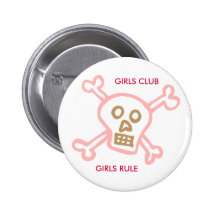 rosado-cráneo-bandera pirata, CHICAS CLUB, REGLA d Pin