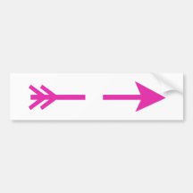 Rosado de la flecha roto los regalos de Zazzle del Etiqueta De Parachoque