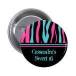 Rosado punky del estampado de zebra lindo, negro,  pins