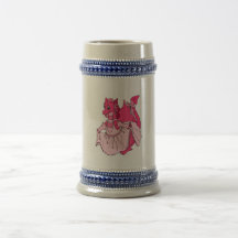 Rosado vista para arriba el dragón taza