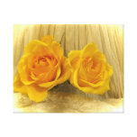 Rosas amarillos en cordón impresiones en lona