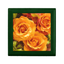 Rosas anaranjados coloridos cajas de recuerdo