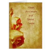 Rosas antiguos del aniversario felicitación