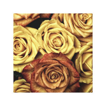 rosas Beige-marrones en lona envuelta Impresion En Lona