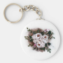 Rosas blancos llavero personalizado