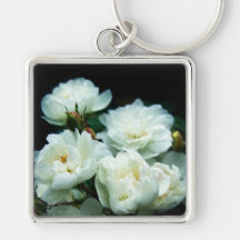 Rosas blancos llaveros