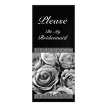 Rosas blancos y negros - invitación de la dama de 