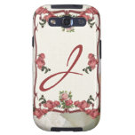 Rosas, damasco y monograma del vintage galaxy s3 fundas