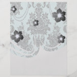 rosas de damasco azules claros y black.ai flyer a todo color