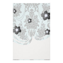 rosas de damasco azules claros y black.ai papeleria