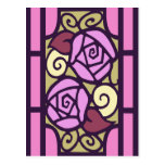 Rosas de Deco en rosa y oro Tarjetas Postales