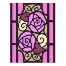 Rosas de Deco en rosa y oro Tarjetas Postales