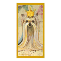 Rosas de la princesa n de Yorkshire Terrier Tarjetas Fotográficas Personalizadas