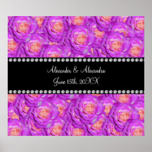 Rosas de las rosas fuertes que casan favores posters
