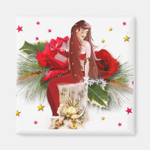 Rosas de navidad, imán