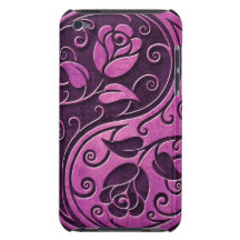 Rosas de piedra púrpuras de Yin Yang Case-Mate iPod Touch Protectores