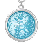 Rosas de Yin Yang, azules Grímpola