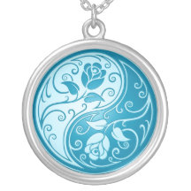 Rosas de Yin Yang, azules Grímpola