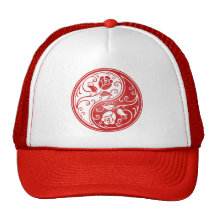 Rosas de Yin Yang, rojos Gorras De Camionero