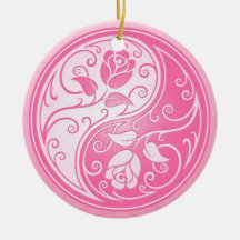Rosas de Yin Yang, rosados Ornamentos De Navidad