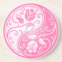 Rosas de Yin Yang, rosados Posavasos Personalizados