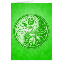 Rosas de Yin Yang, verdes Felicitaciones