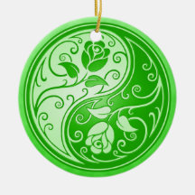 Rosas de Yin Yang, verdes Ornamente De Reyes