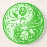 Rosas de Yin Yang, verdes Posavasos Manualidades