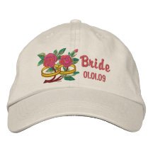 Rosas del anillo de bodas - novia gorros bordados