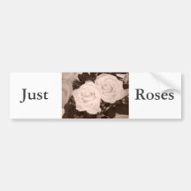 Rosas del boda etiqueta de parachoque