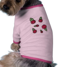 Rosas del perrito camisetas de perrito