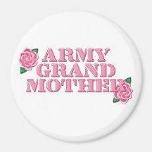 Rosas del rosa de la abuela del ejército iman de nevera