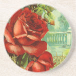 Rosas del vintage posavasos cerveza
