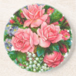 Rosas del vintage posavasos cerveza