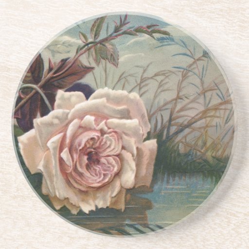 Rosas del vintage posavasos personalizados