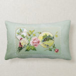 Rosas del vintage y almohada del Lumbar del damasc almohadas