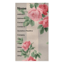 Rosas del vintage y líneas verticales tarjeta de negocio