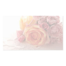 rosas en tarjeta de visita de la tela bordada