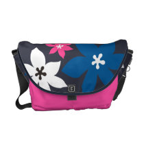 Rosas fuertes modernas grandes de los azules marin bolsas messenger