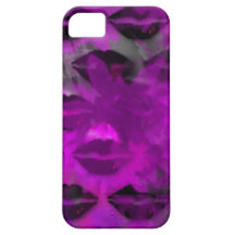 Rosas fuertes negras de los labios iPhone 5 funda