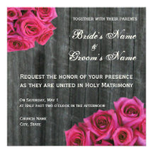 Rosas fuertes subiós e invitación del boda de Barn