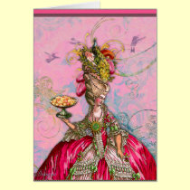 Rosas fuertes y pavo real de Marie Antonieta tarjetas