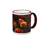 Rosas I - Naranja, rojo y gloria del oro Tazas De Café