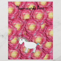 Rosas lindos del rosa del unicornio flyer a todo color