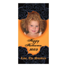 Rosas negros elegantes tarjetas fotográficas personalizadas