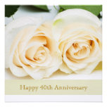 Rosas poner crema blancos, 40.o aniversario de bod comunicado personal  