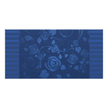 Rosas preciosos de los azules marinos tarjeta con foto personalizada
