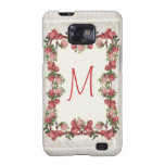 Rosas, rayas, damasco y monograma del vintage galaxy SII fundas