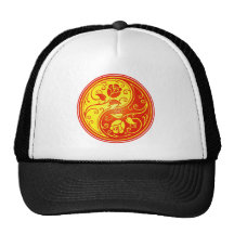 Rosas, rojo y amarillo de Yin Yang Gorros