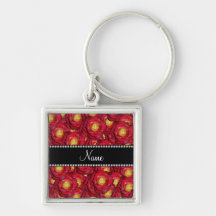 Rosas rojos conocidos personalizados llaveros personalizados